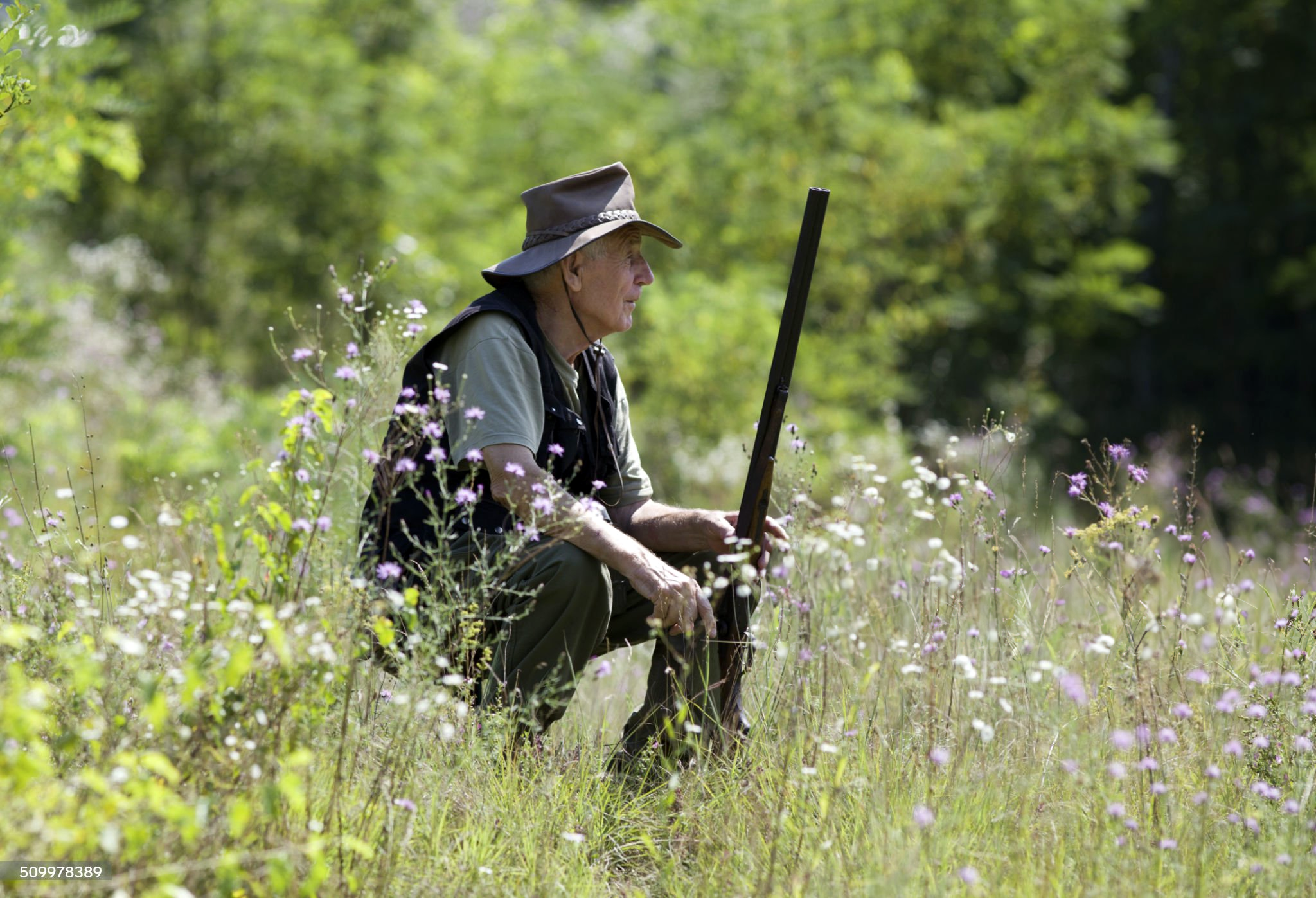 Hunter with rifle